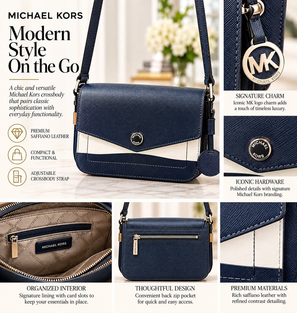 Michael Kors Greenwich Small Flap Crossbody Bag NEW with Tags